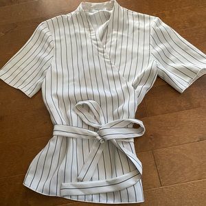 Babaton striped wrapped shirt!
